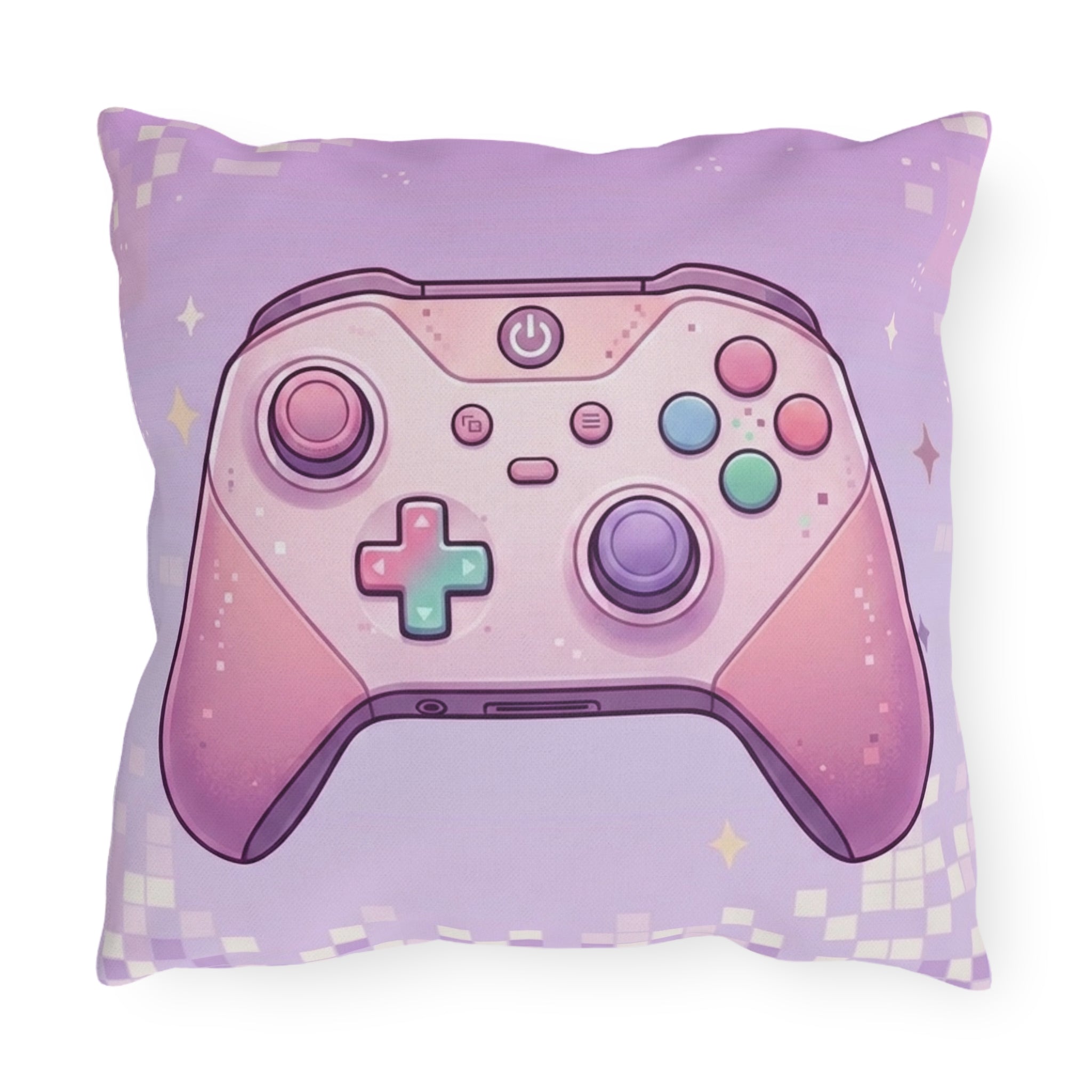 Gaming Pillow — Pink Cat Ear Headset & Controller “Recharge & Conquer”