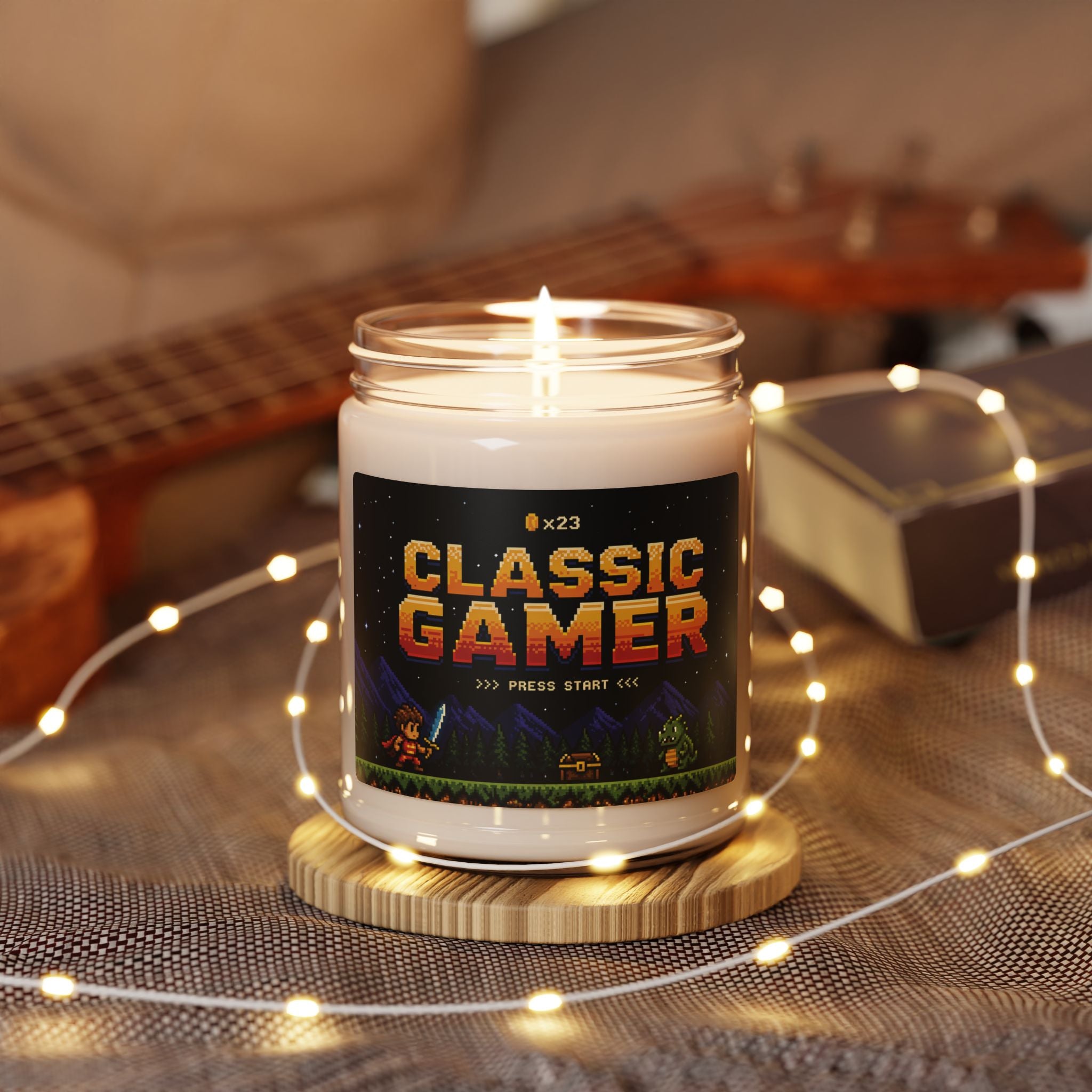 Classic Gamer Soy Candle — Retro Video Game Scented Candle (9oz)