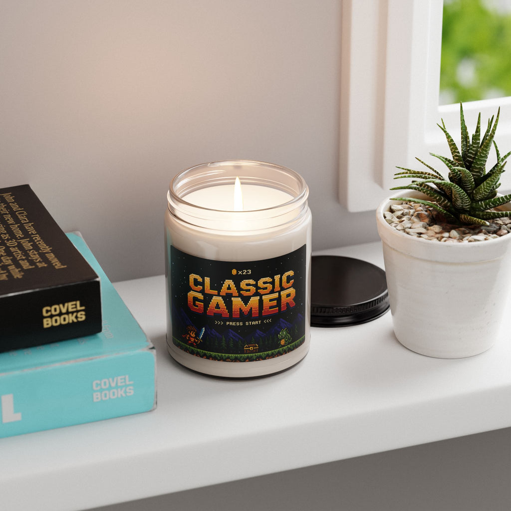 Classic Gamer Soy Candle — Retro Video Game Scented Candle (9oz)