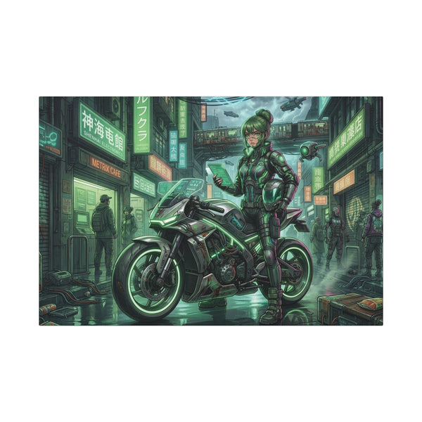 Cyberpunk Biker Canvas Wall Art